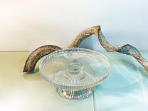 Kleine Tortenplatte, geriffeltes Glas,  Ètoile